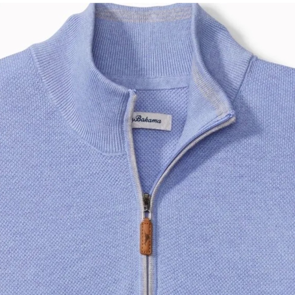 TOMMY BAHAMA IslandZone Coolside Half Zip Sweater Size L EUC $148